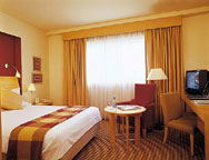 Bedroom at the Holiday Inn Ariel